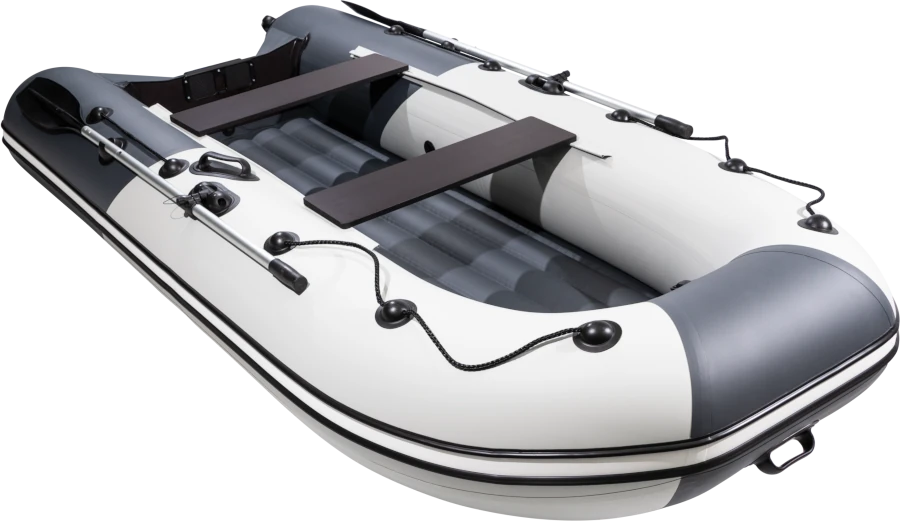 Надувная лодка Ривьера Компакт 3600 НДНД "Комби" светло-серый/графит