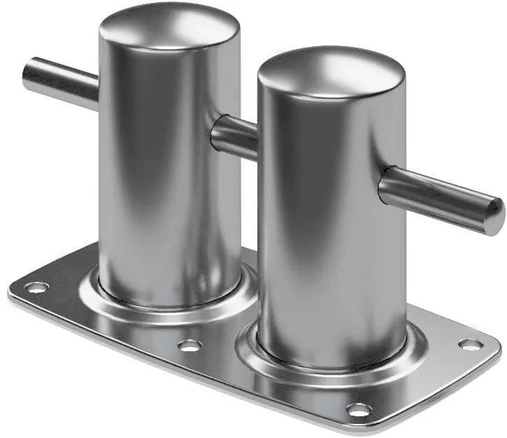 Кнехт парный Ø 63 мм. с основанием, нержавеющая сталь