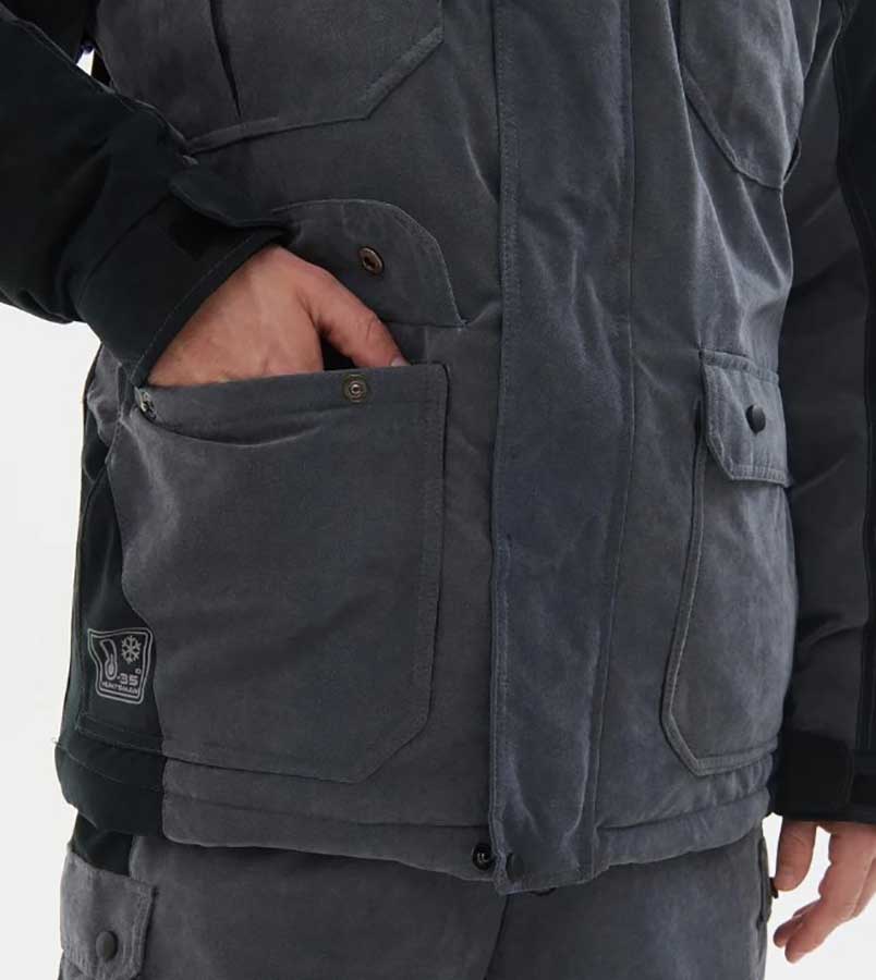 Костюм зимний Хантсмен Канада -35°С, серый/черный (ткань Finlandia)