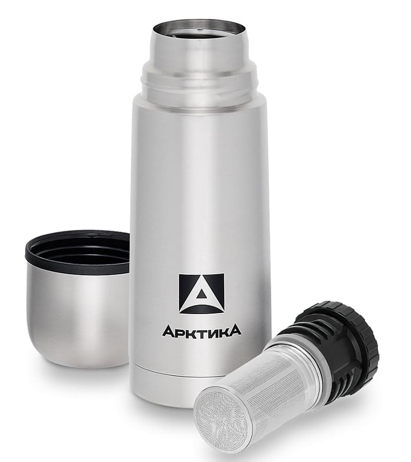 Термос Арктика 101-350С с узким горлом и ситечком, 0.35 л