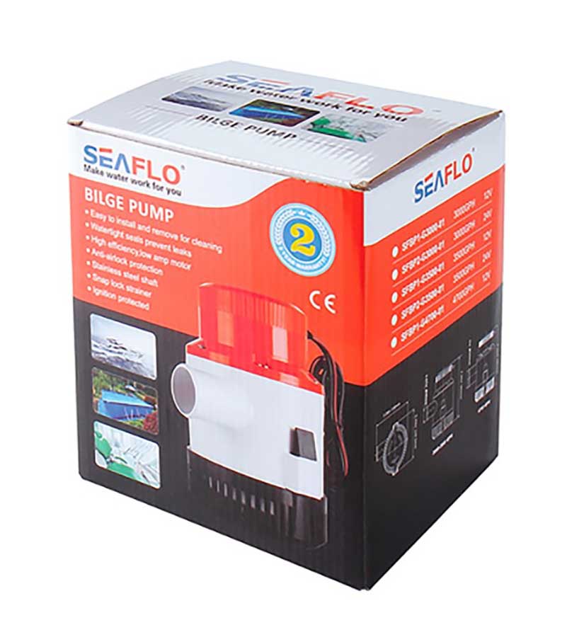 Помпа осушительная SeaFlo 4700 GPH (296 л/мин), 24 В, SFBP2-G4700-01