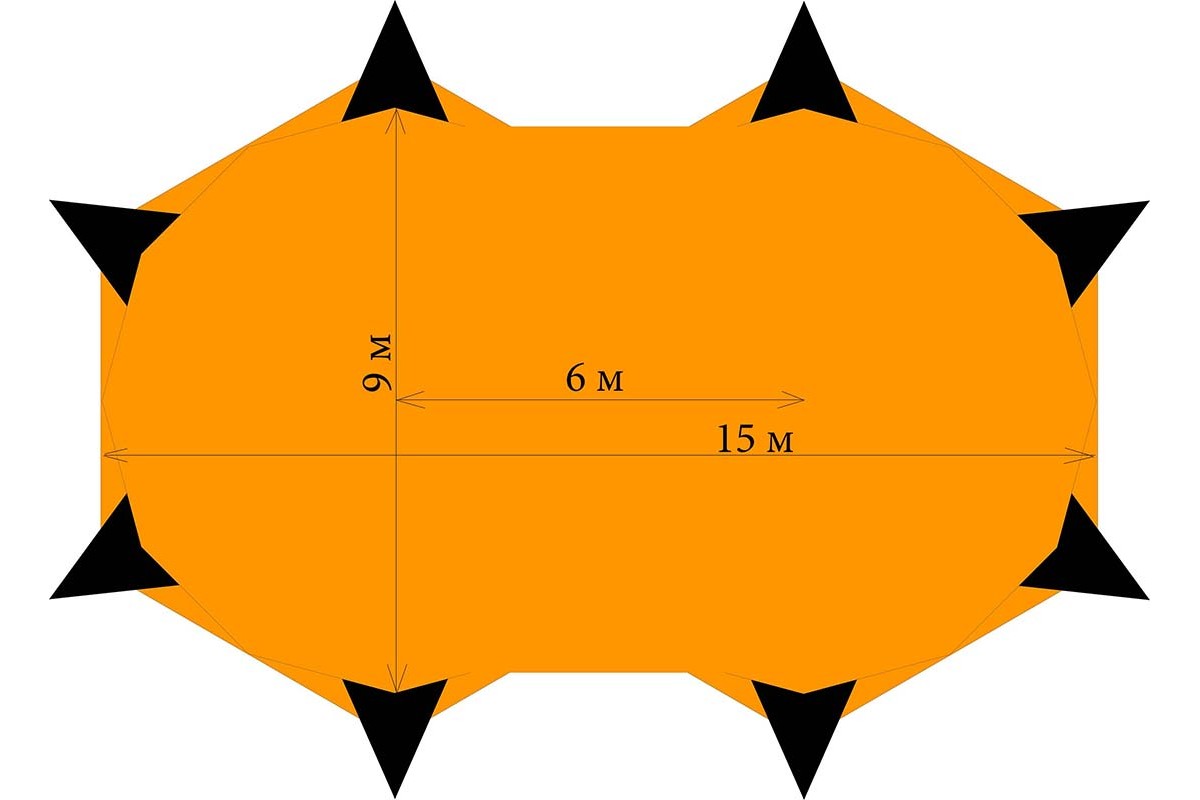 Тент ЗВЕЗДА Двойная (площадь 100 м²).
