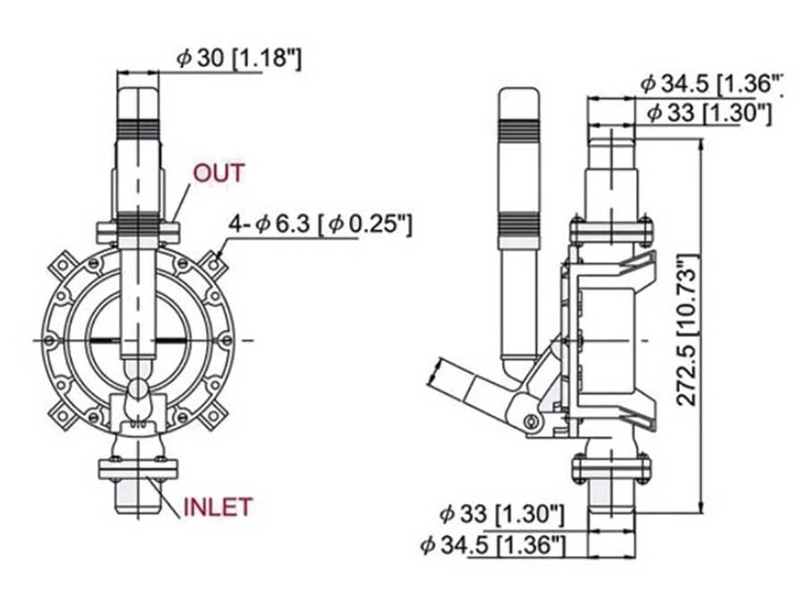 Насос осушительный ручной 720GPH, 45 л/мин