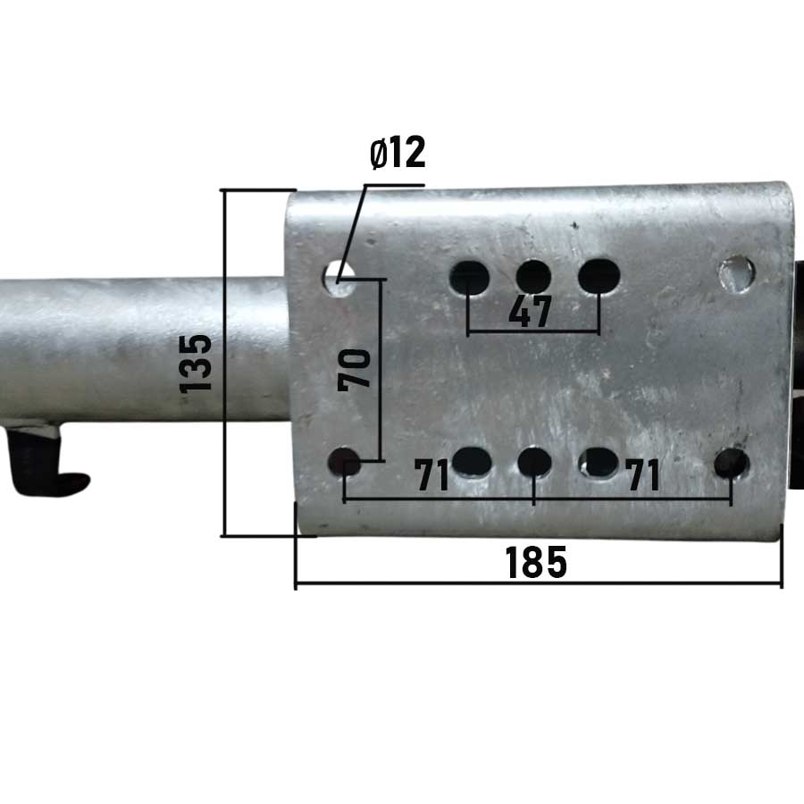 Колесо опорное для прицепа автоматическое, стойка Ø73 мм, 800 кг