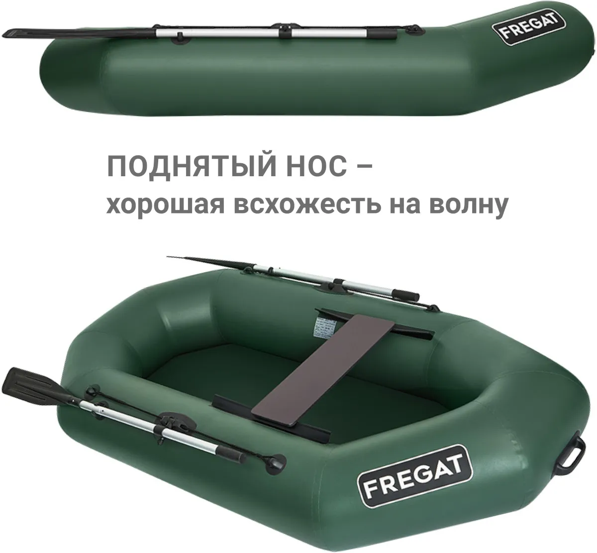 Надувная лодка ПВХ Фрегат М-11 Оптима, зеленый