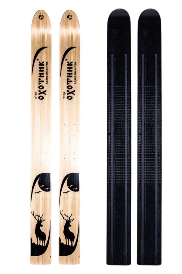 Лыжи охотничьи Охотник дерево-пластик 185х15 см с креплением Вятка (Маяк)