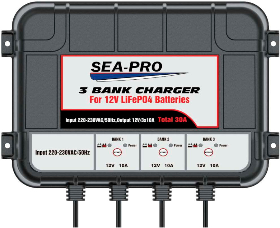 Зарядное устройство SEA-PRO ТЕ4-0287 для АКБ LiFePO4, 3х12В 10А