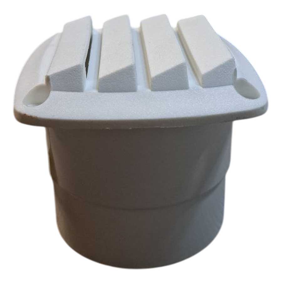 Решетка воздухозаборника 86x86 мм. с патрубком, белая