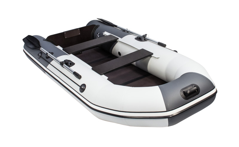Надувная лодка ПВХ Таймень NX 2850 светло-серый/графит (слань-книжка)