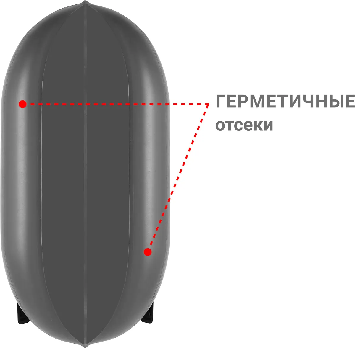 Надувная лодка ПВХ Фрегат М-2 У, серый