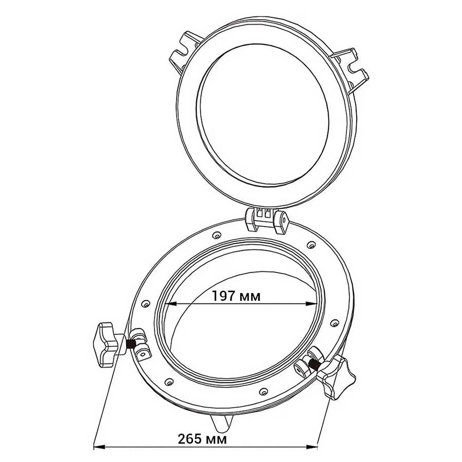 Иллюминатор круглый SeaFlo SFPP2-02, Ø260 мм, черный