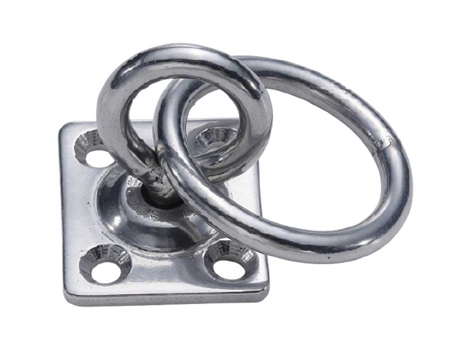 Крепежная планка 40х35 мм с поворотной проушиной 6 мм и кольцом, нержавеющая сталь (Cim)