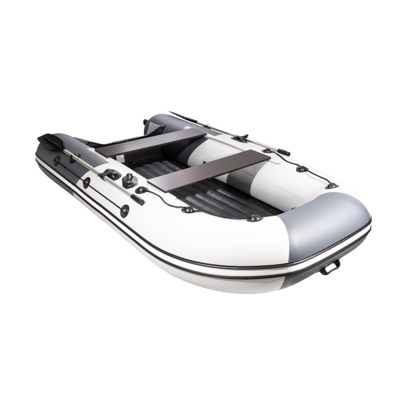 Надувная лодка Ривьера 3200 НДНД ГИДРОЛЫЖА "Комби" светло-серый/графит