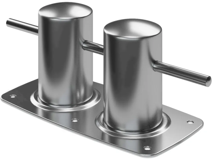 Кнехт парный Ø 90 мм. с основанием, нержавеющая сталь