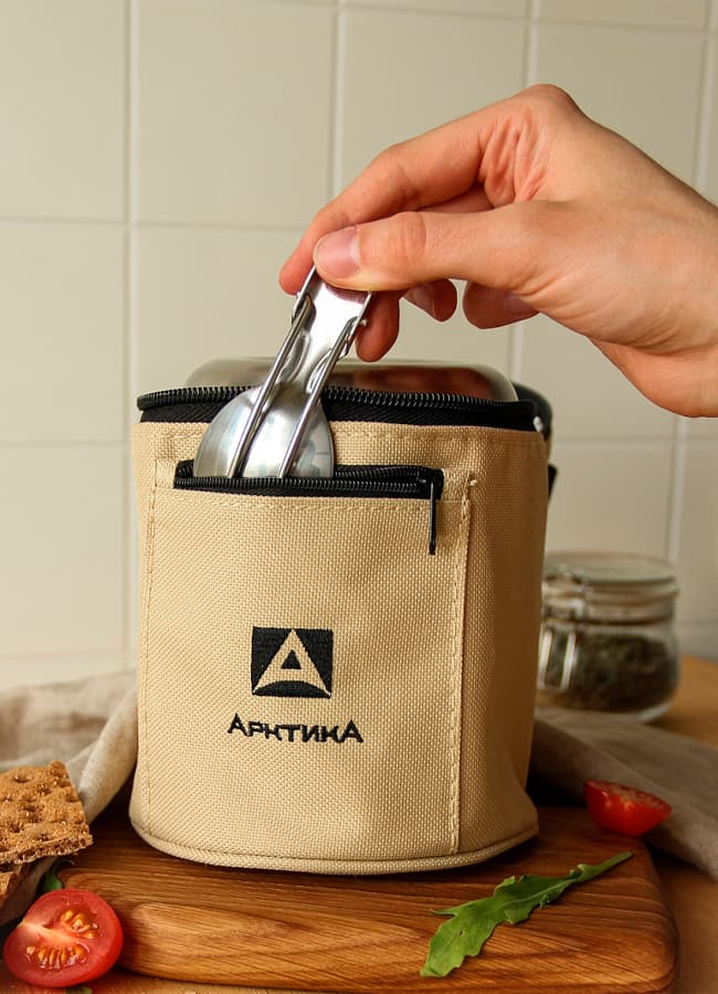 Термос для еды Арктика 301-500А с широким горлом и чехлом, 0.5 л