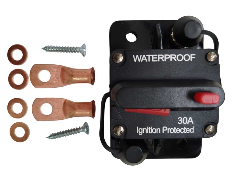 Автоматический предохранитель 30 А, IP67, с кнопкой сброса