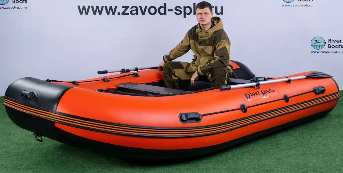 Надувная лодка ПВХ RiverBoats RB 390 (баллон 53, алюминиевое дно)