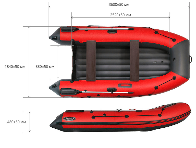 Надувная лодка ПВХ Риф Тритон 360 НД (надувное дно)