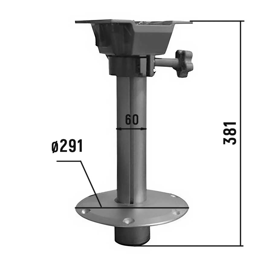 Стойка под сиденье, комплект, 38 см. д. 60 мм.
