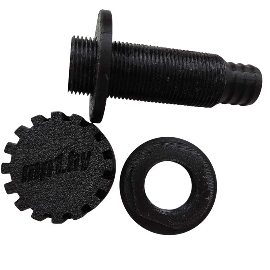 Штуцер забортной воды с фильтром, под шланг Ø19 мм, пластик