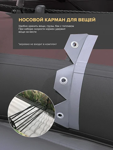 Надувная лодка ПВХ Роджер Трофей 3500 безкилевая, НДНД, комплектация Люкс