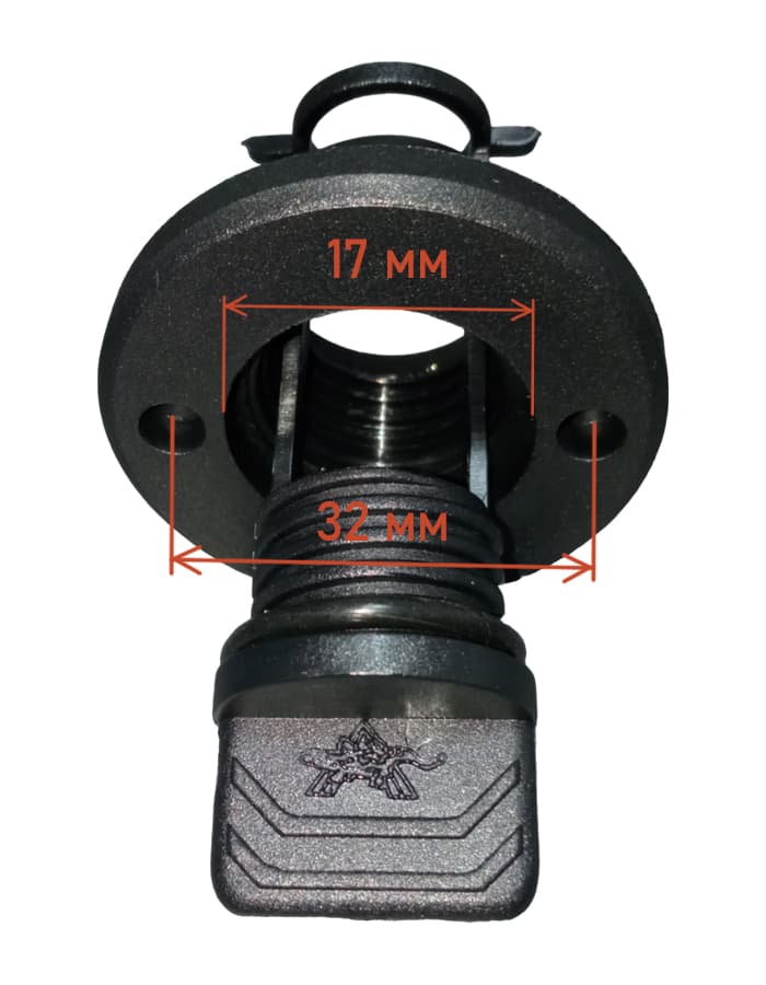 Заглушка дренажная с резьбовой пробкой 27 мм. (пластик)