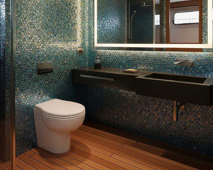 Унитаз с эффектом вакуумного смыва Matromarine Silent Ultra Slim, 12 В