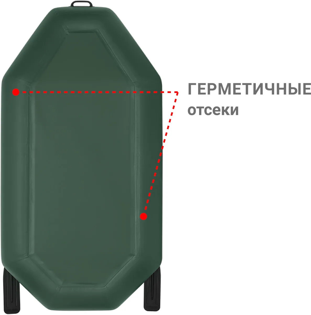 Надувная лодка ПВХ Фрегат М-11 Оптима, зеленый