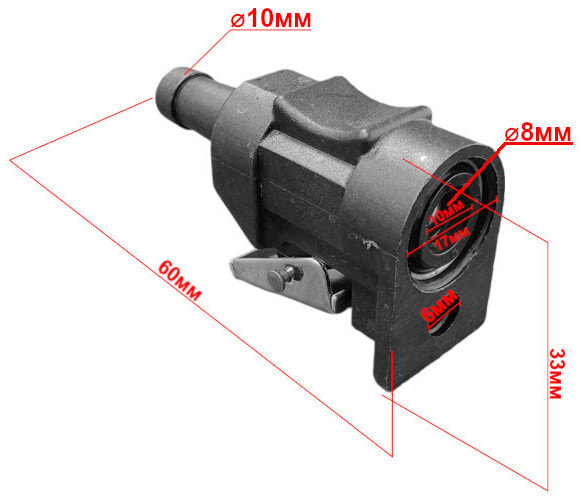 Переходник SUNFINE (Ямаха/Меркури) под шланг 10 мм, SF80308-1B
