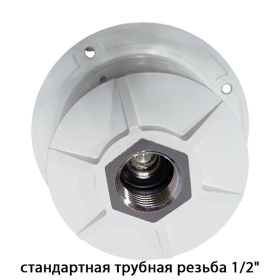 Короб с быстроразъемным штуцером, круглый, хромированный