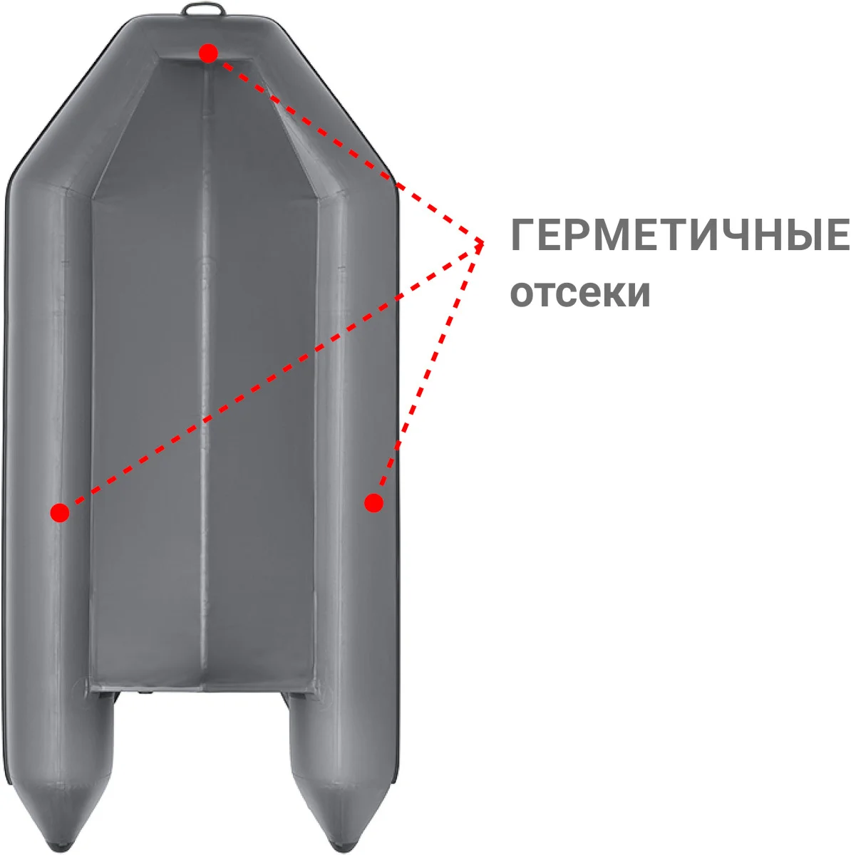 Надувная лодка ПВХ Фрегат 320 ЕК с килем, серый