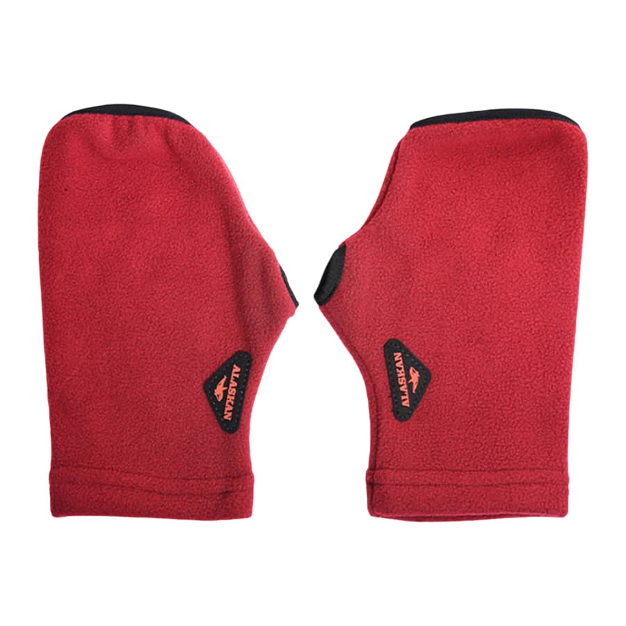 Варежки митенки Alaskan Small Mittens флисовые, бордовый (L, XL)