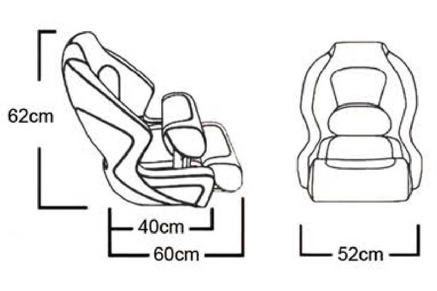 Кресло Delux Sport Flip Up мягкое виниловое с болстером, белый/синий