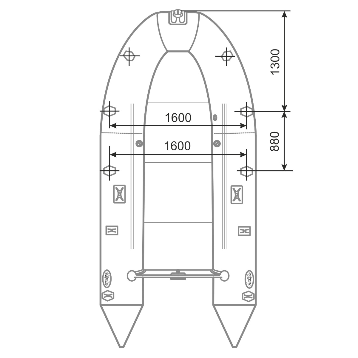 Стояночный тент для лодок длиной 360-390 см., хаки