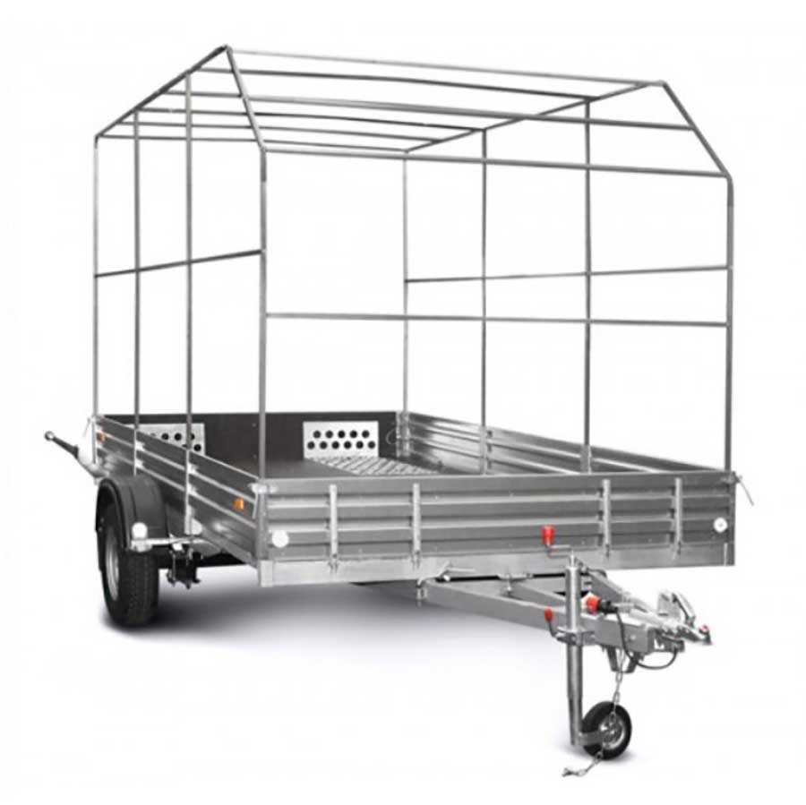 Тент с каркасом 352020 С (высокий, со скосом 45°, H=2000 мм) для бортовых прицепов МЗСА 817718.022 / 025 / 817736.022