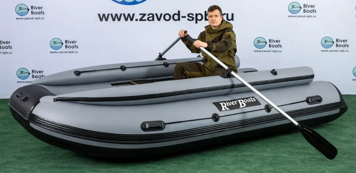 Надувная лодка ПВХ RiverBoats RB 430 (фальшборт, слань)