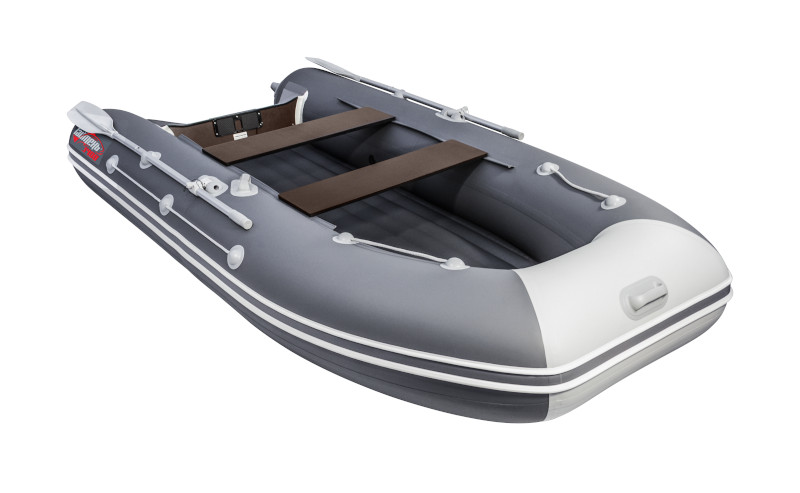 Надувная лодка ПВХ Таймень LX 3400 НДНД графит/светло-серый (надувное дно)