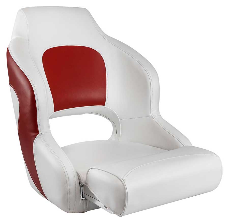 Кресло Premium Captain's Bucket мягкое виниловое с болстером, белый/красный