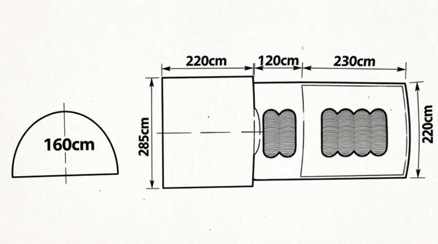 Палатка кемпинговая 6-ти местная MirCamping 1800-6, 350х220х160 см