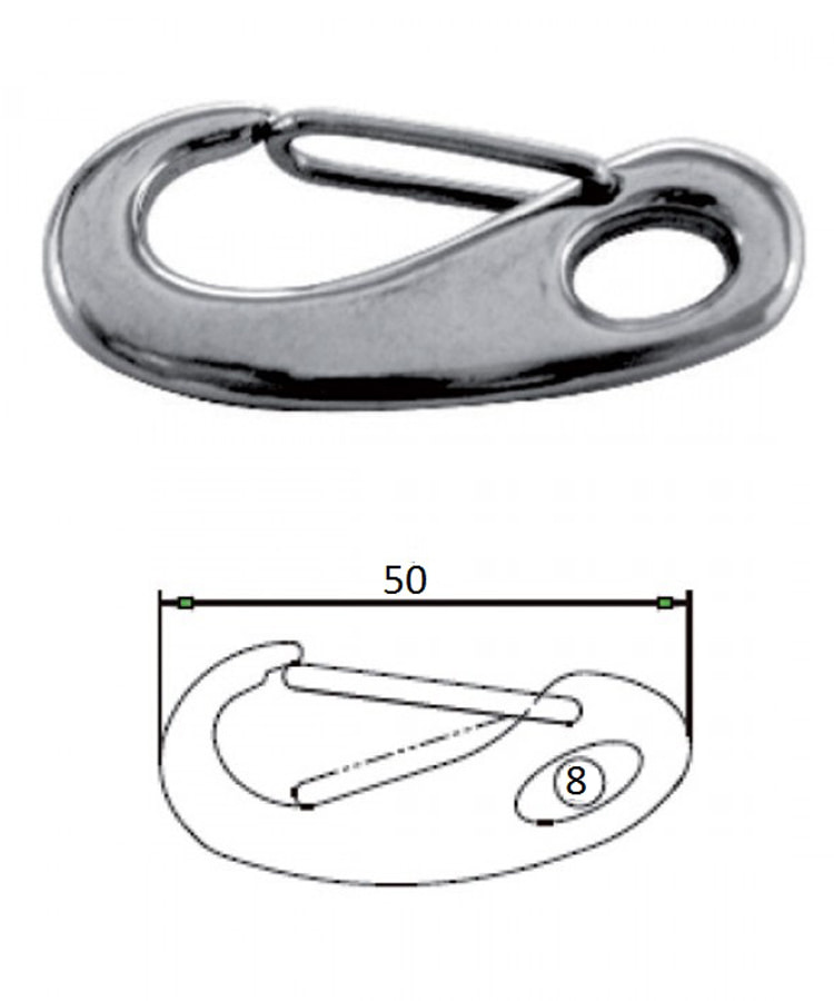Карабин защелка со скобой 50 мм.