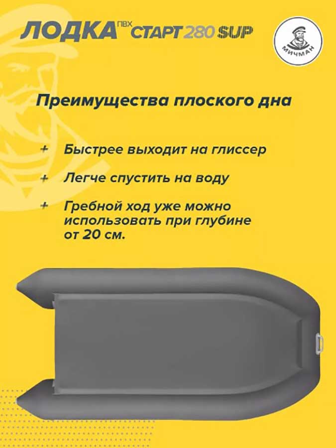 Надувная лодка ПВХ Мичман Старт SUP 280 (дно AirDeck)