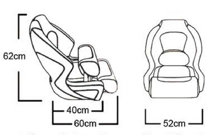 Кресло Delux Sport Flip Up мягкое виниловое с болстером, угольный/серый