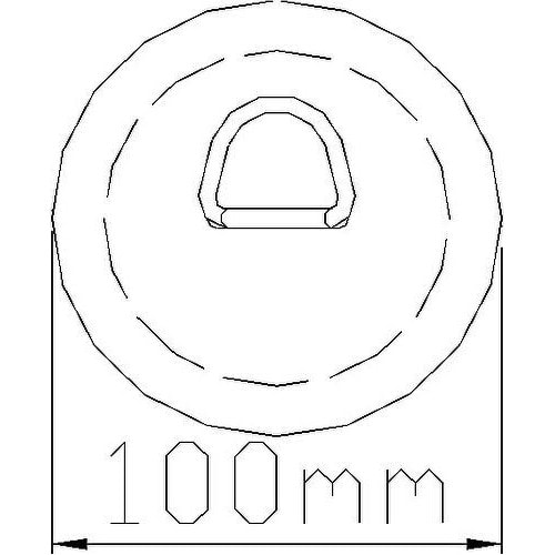 Кольцо D-образное малое (100 мм.), серое, 2 шт.