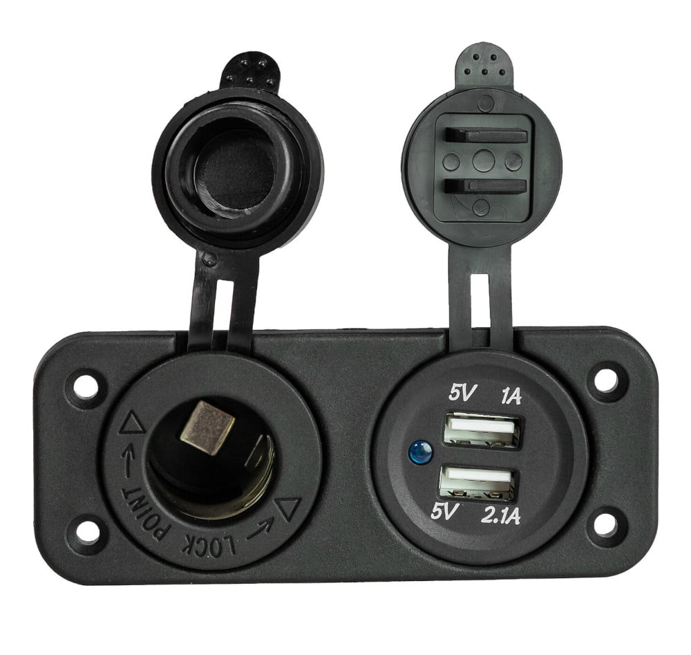 Панель с USB-разъемом 5В 2.1А и прикуривателем