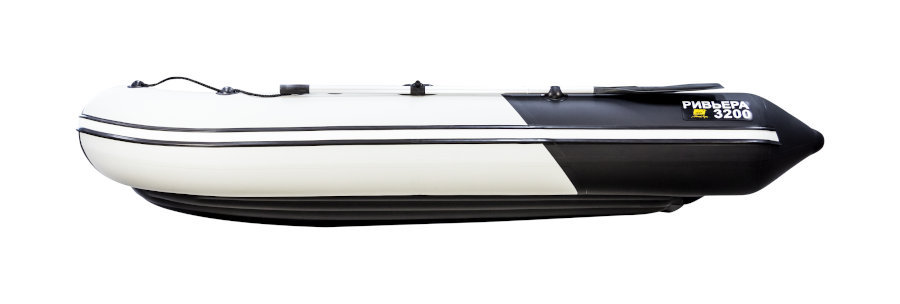 Надувная лодка Ривьера Компакт 3200 НДНД "Комби" светло-серый/черный