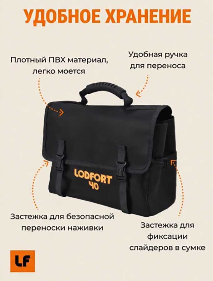 Сумка Lodfort для хранения воблеров и блесен, на 40 воблеров, 330×270 мм, черный