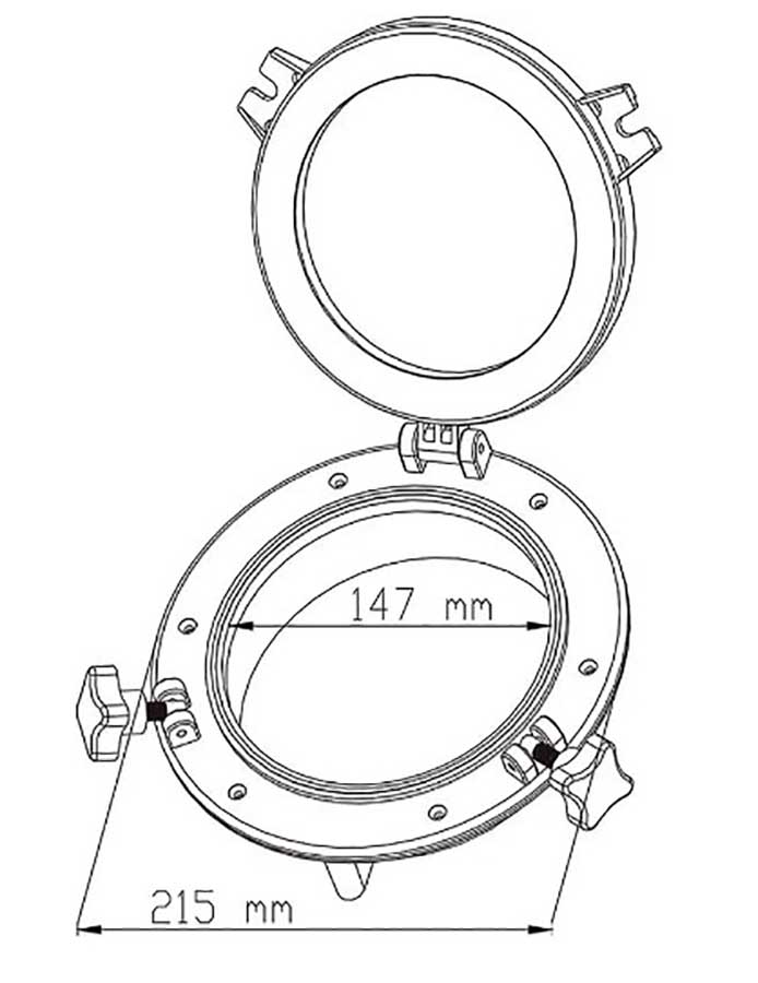 Иллюминатор круглый, Ø 210 мм, черный
