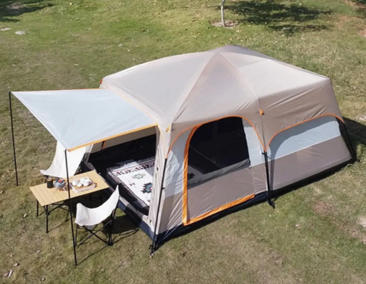 Палатка шатер с тамбуром Coolwalk CW 096, 316х210х175 см. (бежевый)