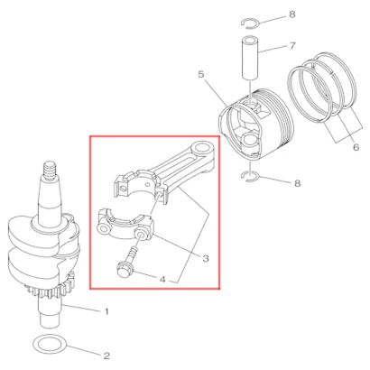 Шатун в сборе Yamaha F4-F6, Sea-Pro