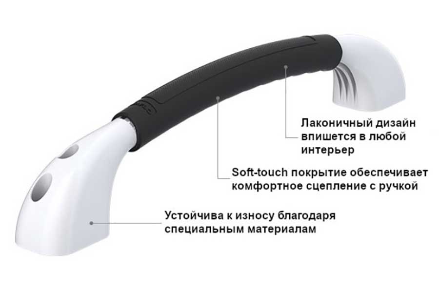 Ручка-поручень SEAFLO 472х51 мм с мягкой накладкой